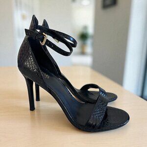 MICHAEL KORS Black Genuine Snakeskin Sandals Heels Size 7.5